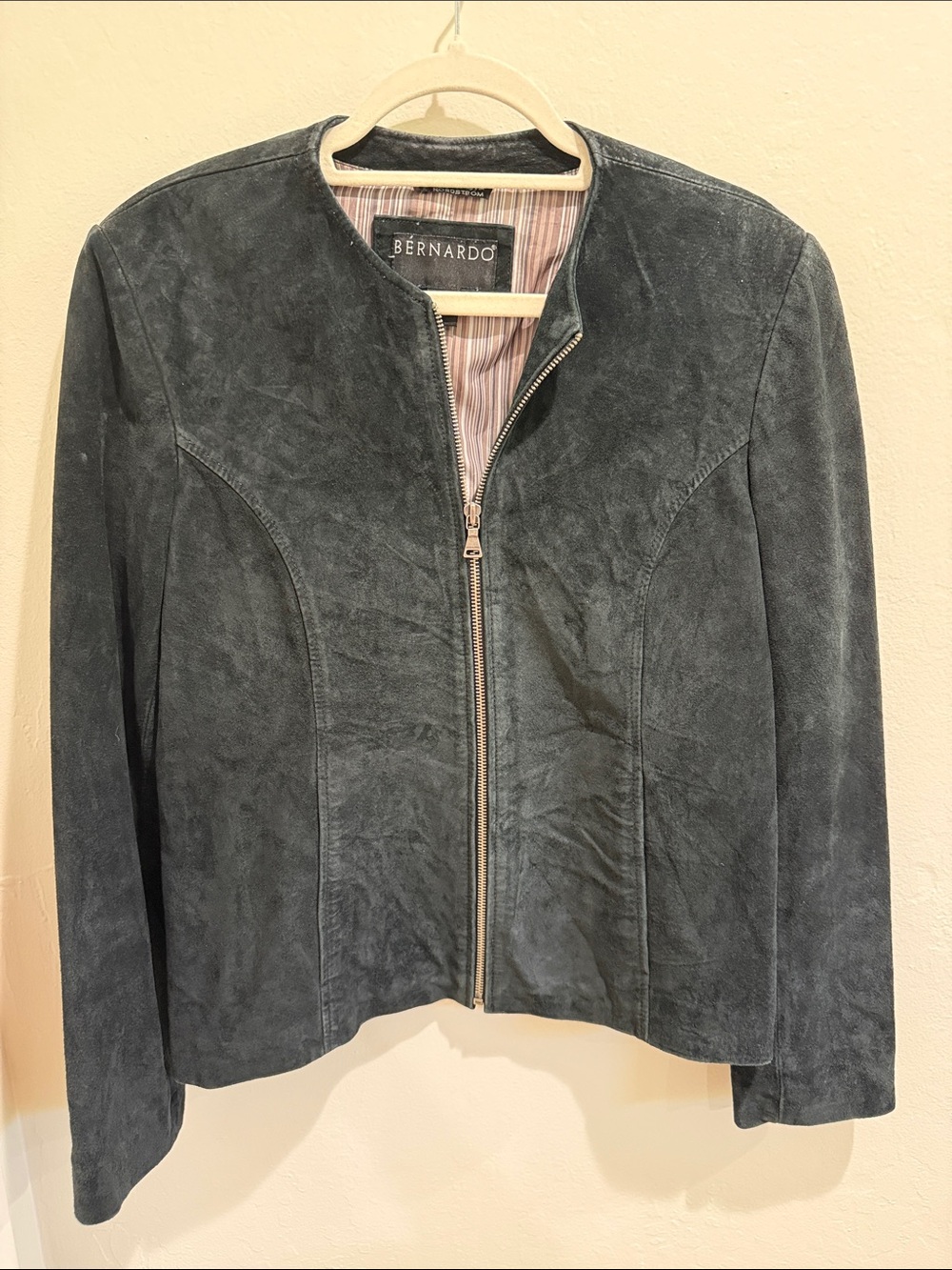 Bernardo Black Suede Zip Jacket